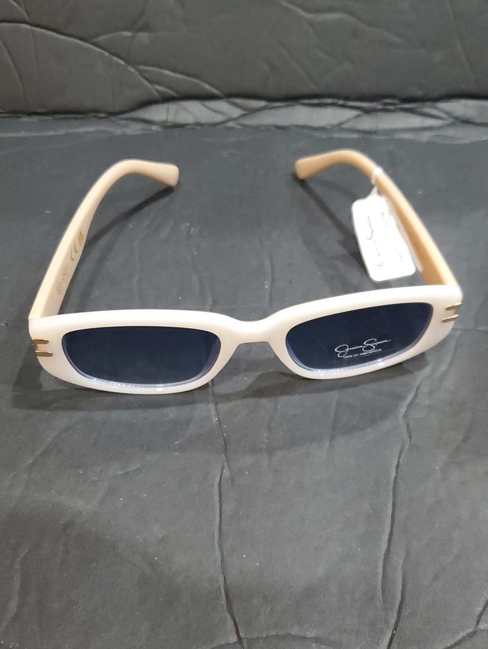 Jessica Simpson j6289 nude cream acetate rectangular shaped sunglasses brand new